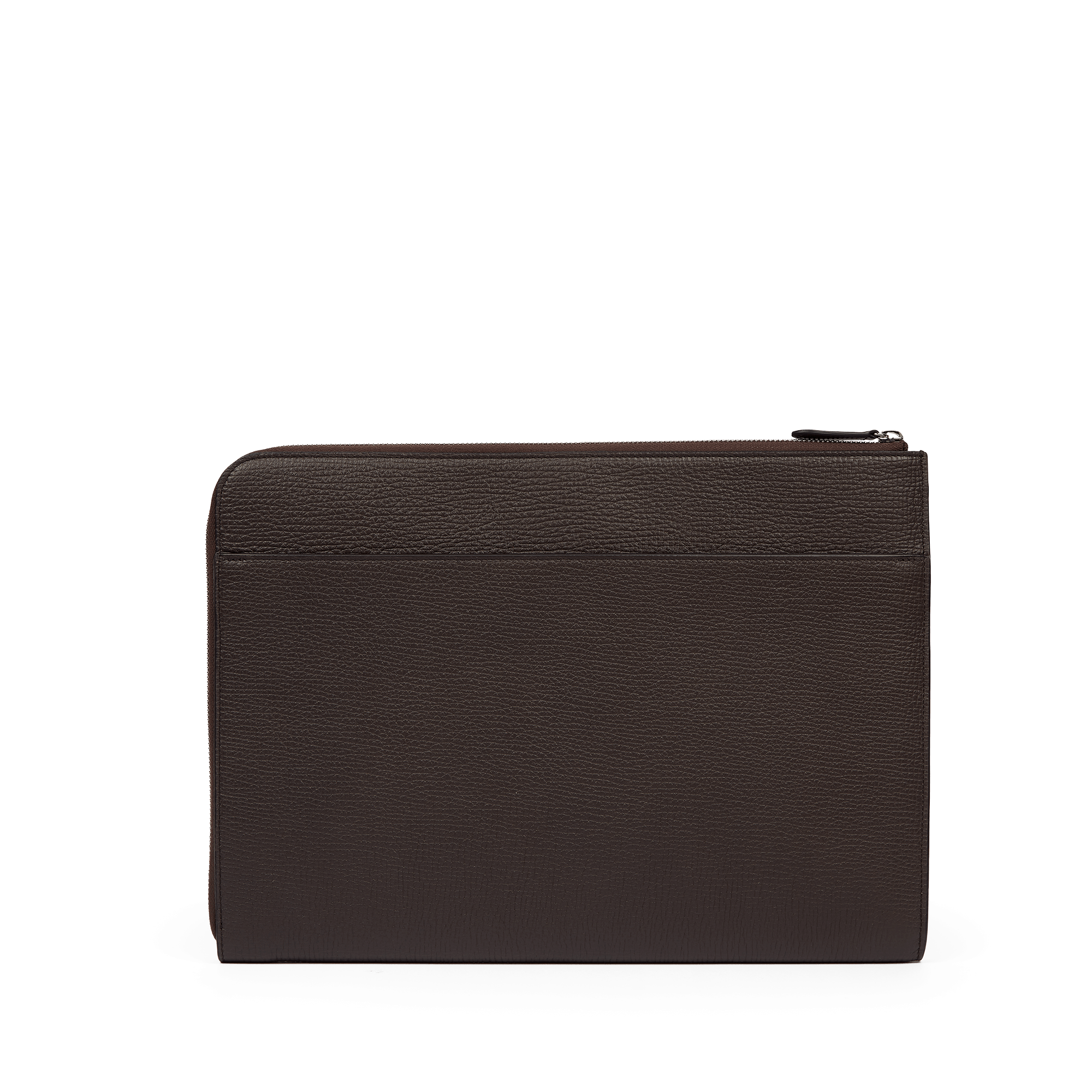 Small Laptop Case With Zip in Ludlow - Dark Brown