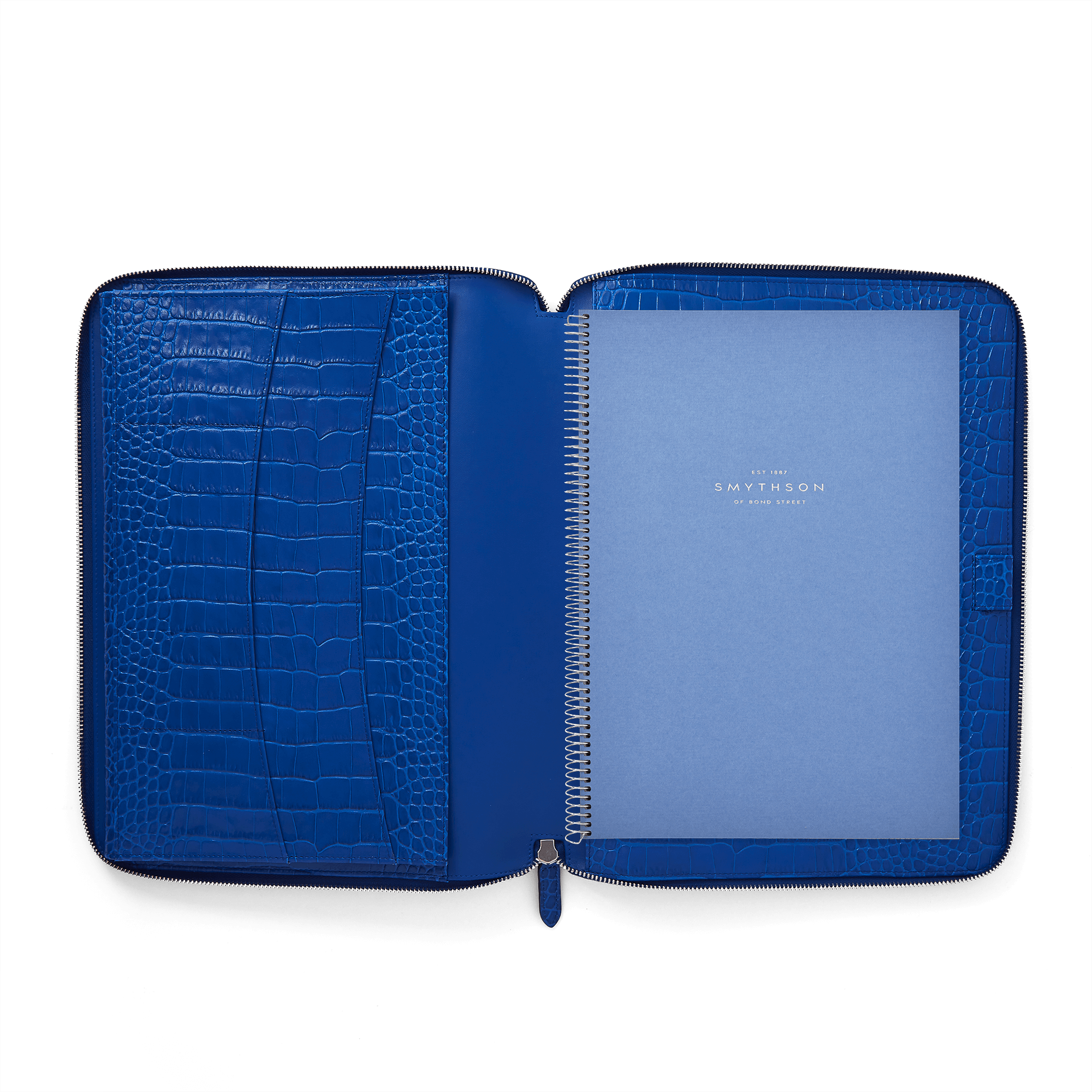 A4 Writing Folder with Zip in Mara - Cerulean