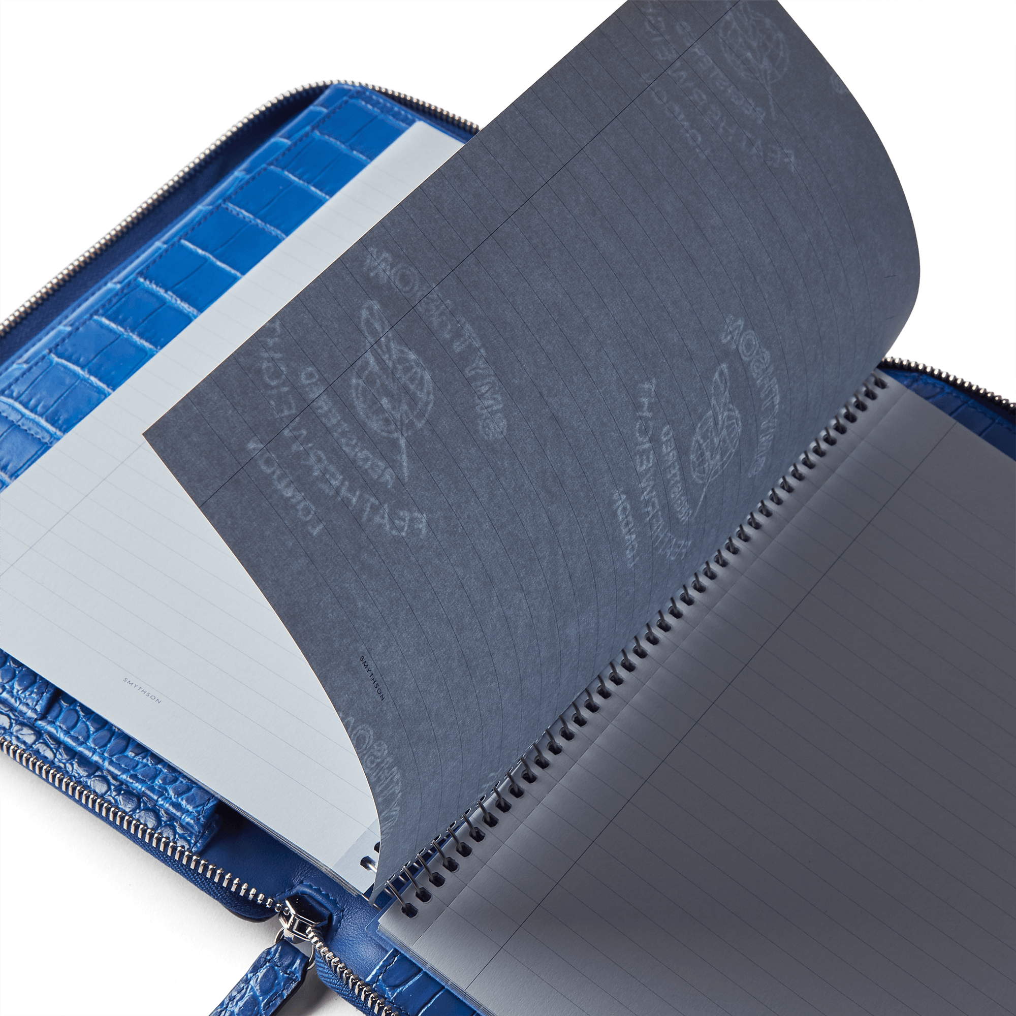 A5 Writing Folder with Zip in Mara - Cerulean