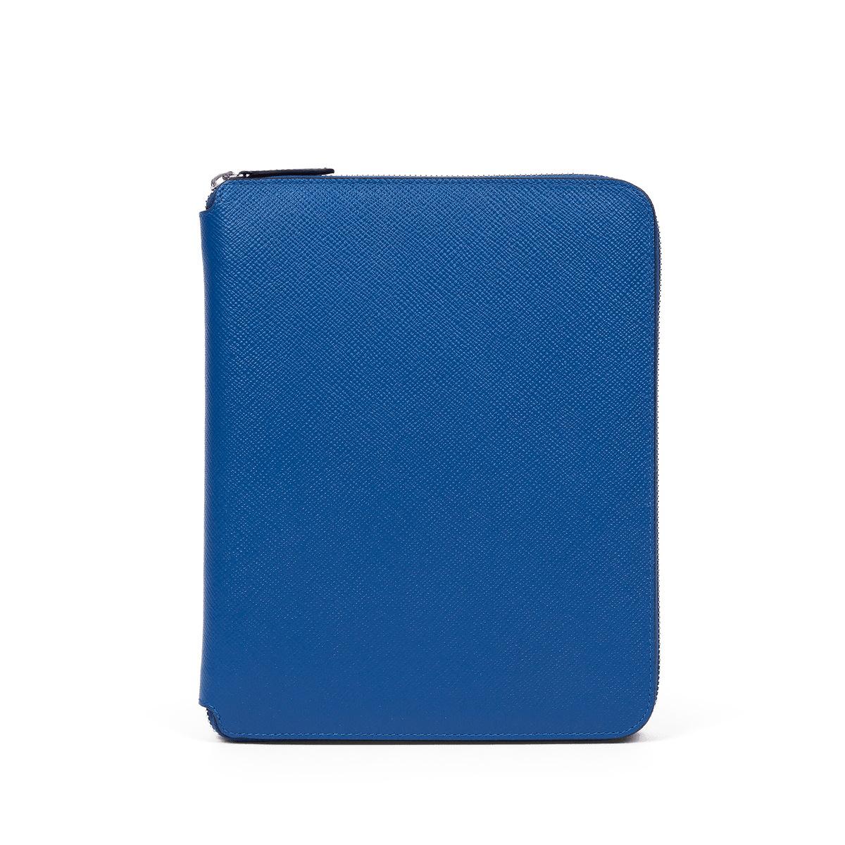 A5 Writing Folder with Zip in Panama in Cerulean | Smythson