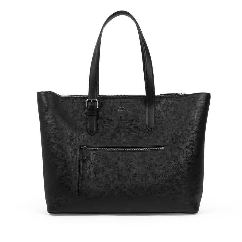 Travel Tote Bag with Zip in Ludlow - Black