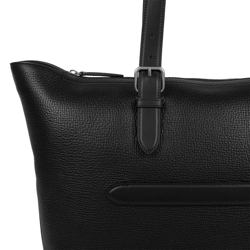 Travel Tote Bag with Zip in Ludlow - Black