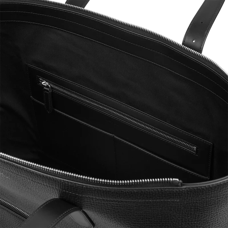 Travel Tote Bag with Zip in Ludlow - Black