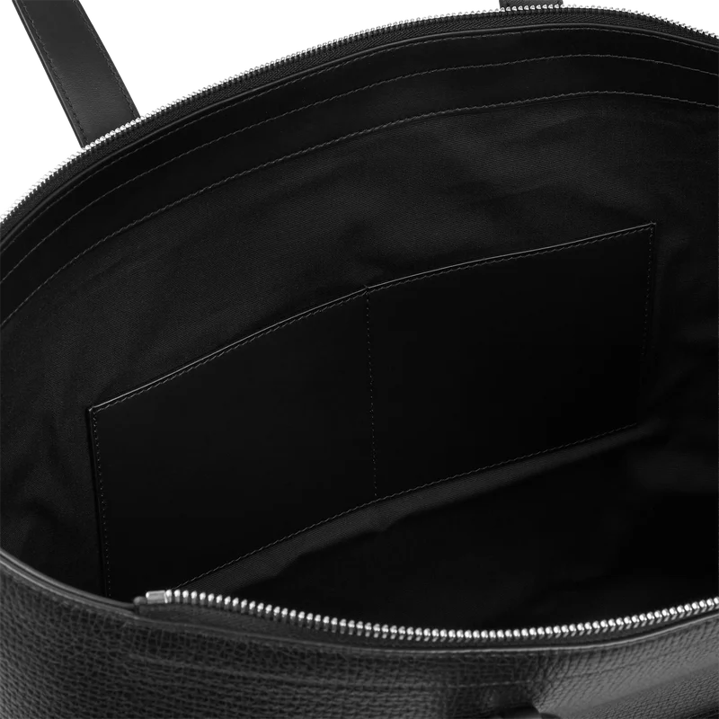 Travel Tote Bag with Zip in Ludlow - Black