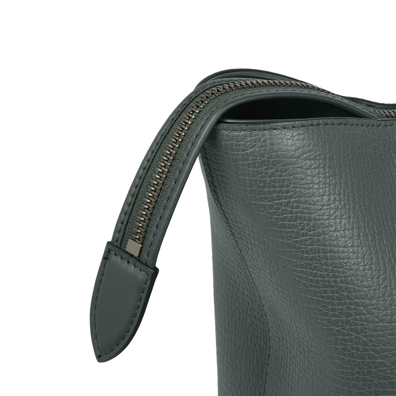Travel Tote Bag with Zip in Ludlow - Slate Green