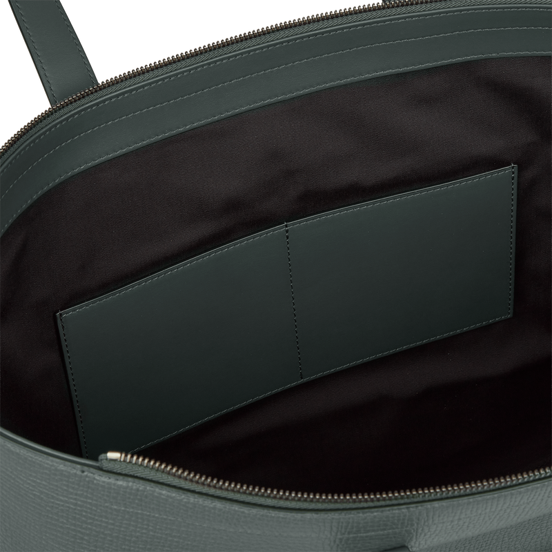 Travel Tote Bag with Zip in Ludlow - Slate Green