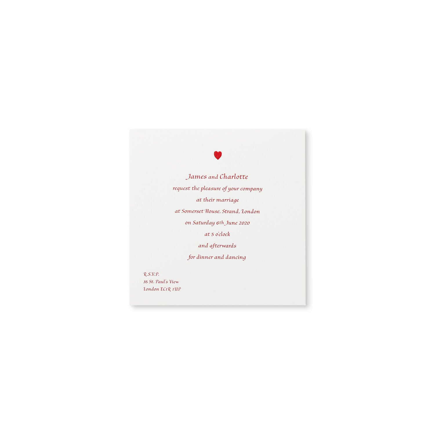 Personalised Square Wedding Invitation