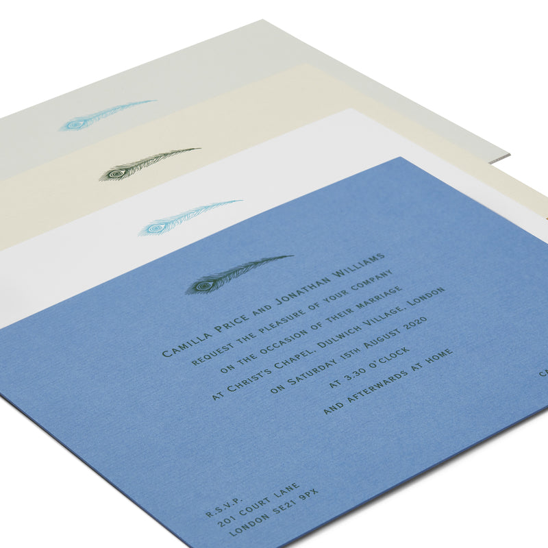 Personalised Landscape Wedding Invitation - White