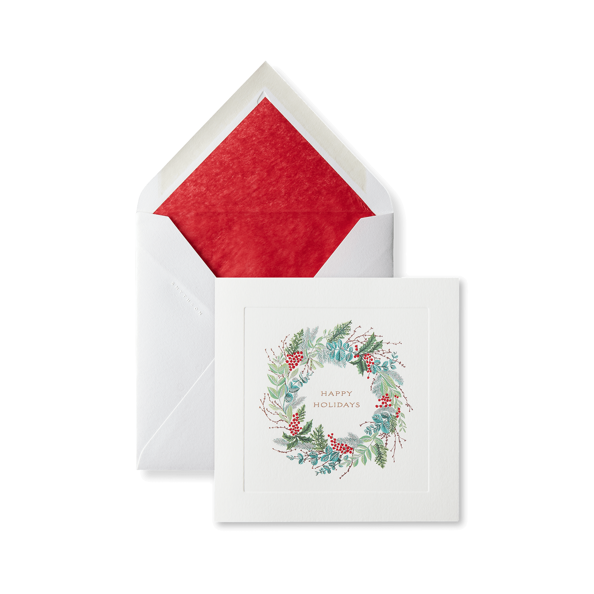 Wreath Christmas Card Set - White