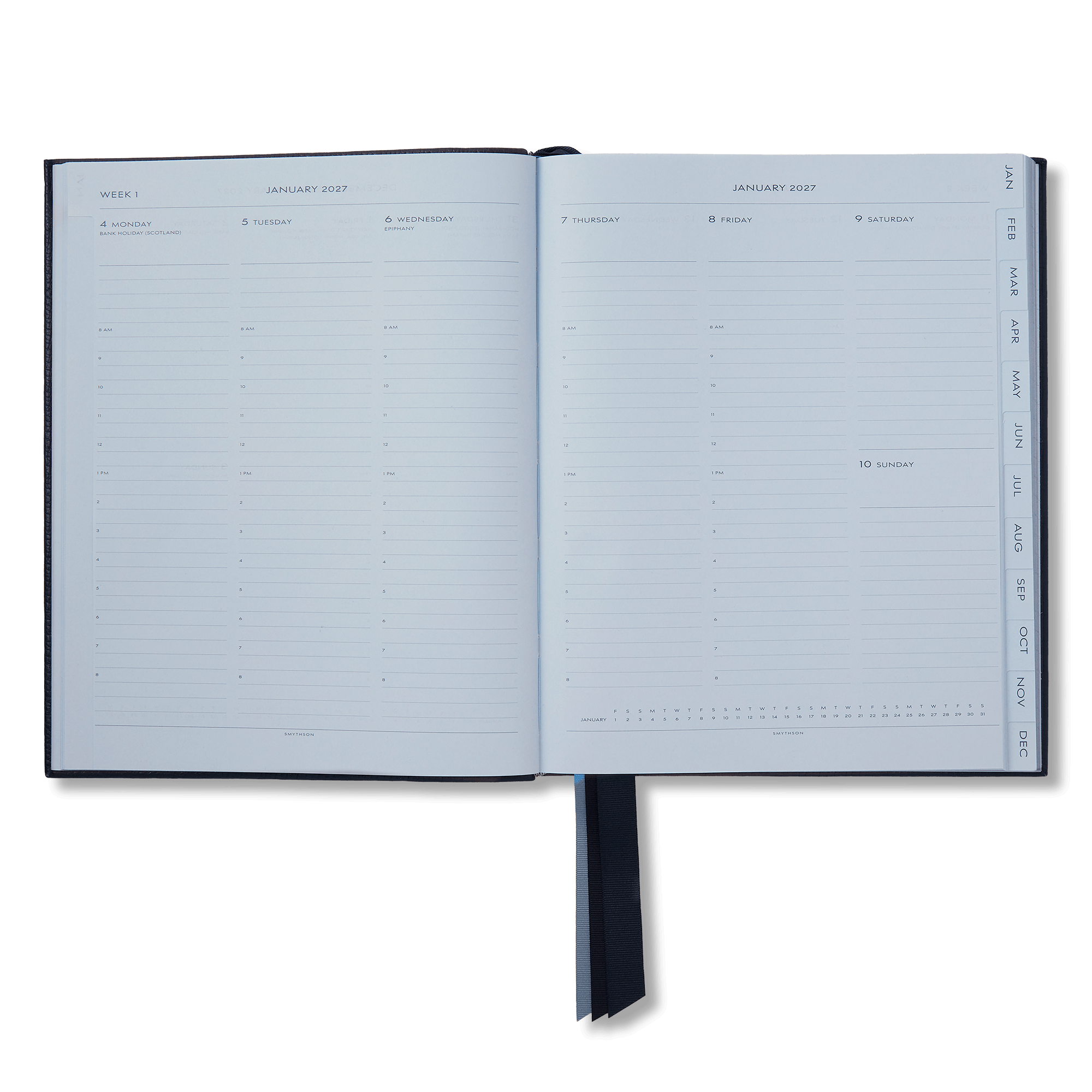 2027 Portobello Wochenkalender im Hochformat in Ludlow – Marineblau