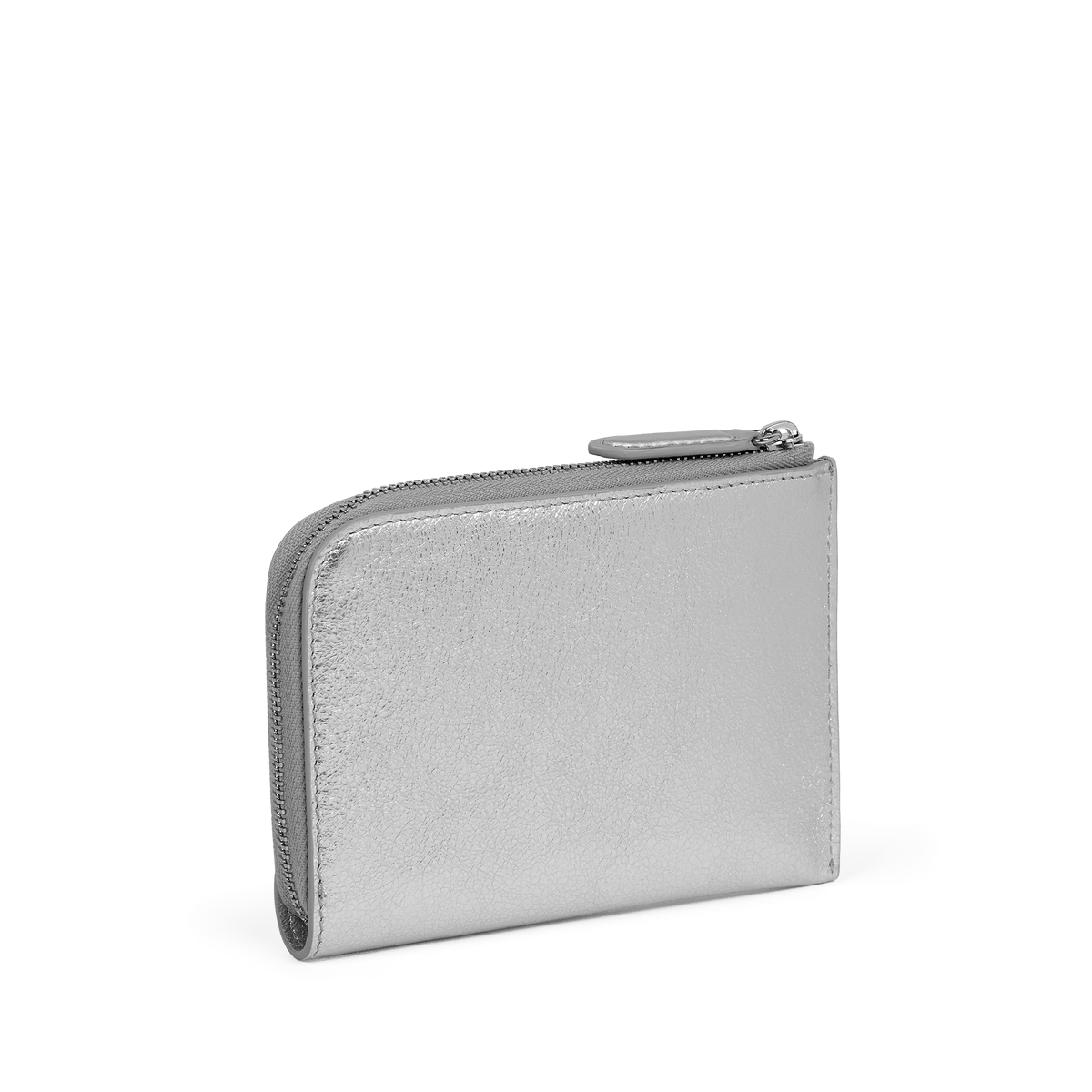 SMYTHSON シルバー レザー 筆箱 Small Flat Pouch in Metallic Leather in Silver | Smythson Europe