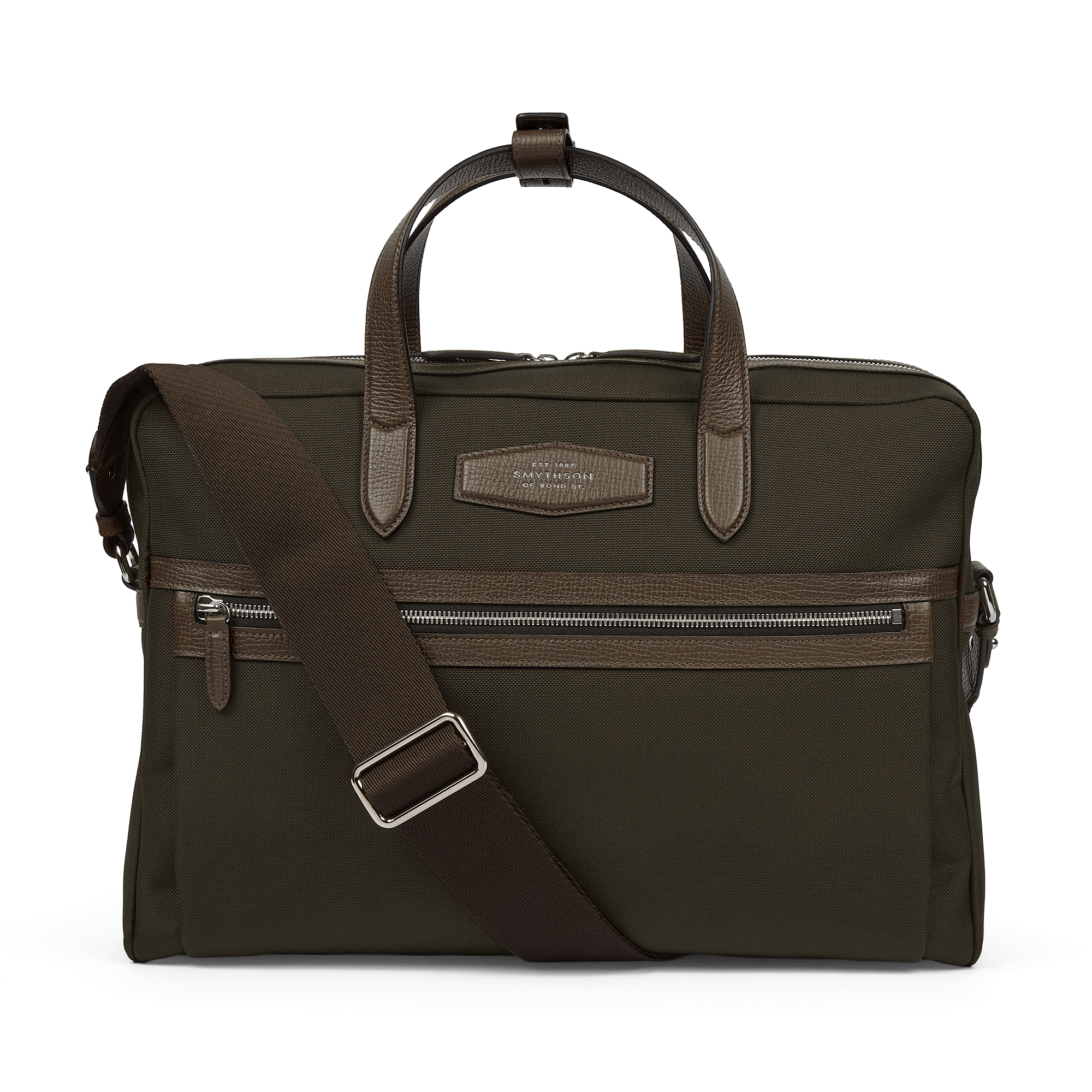 Schlanke Aktentasche aus Norton-Canvas – Dark Moss