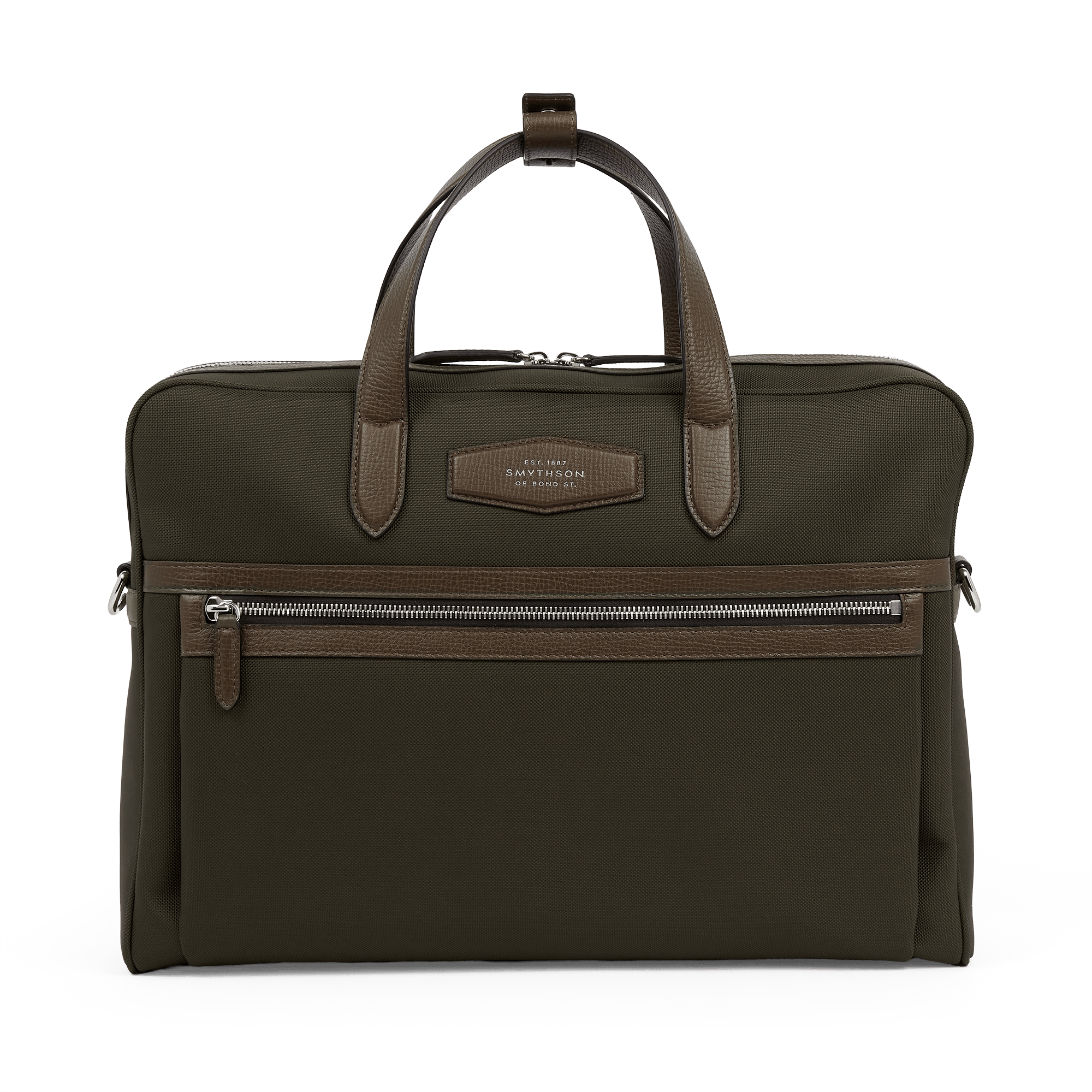 Schlanke Aktentasche aus Norton-Canvas – Dark Moss