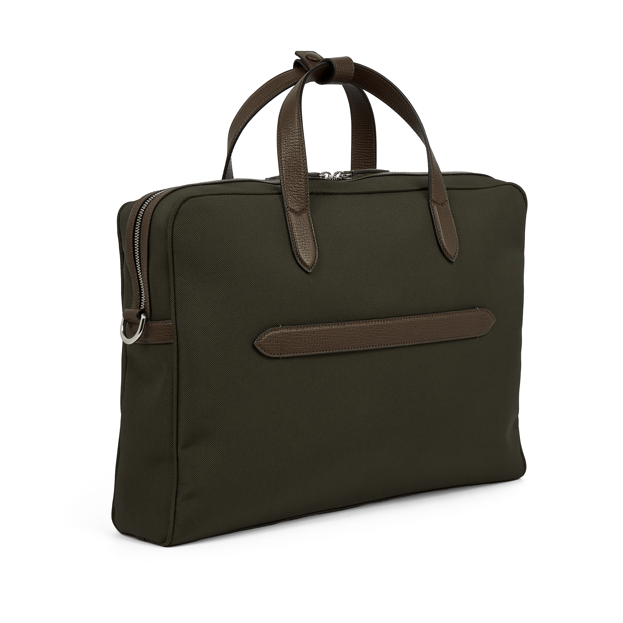 Schlanke Aktentasche aus Norton-Canvas – Dark Moss