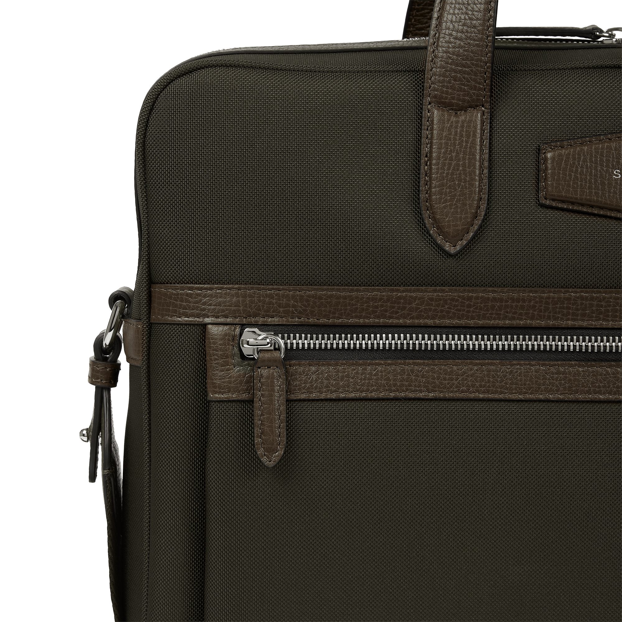 Schlanke Aktentasche aus Norton-Canvas – Dark Moss