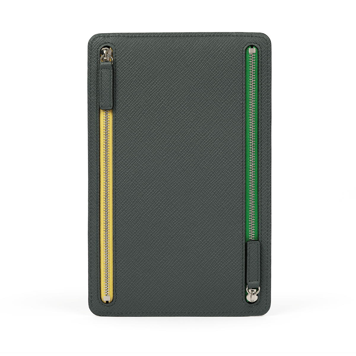新品・未使用　SMYTHSON PANAMA ジップケース Multi-Zip Case in Panama in Slate Green | Smythson United States