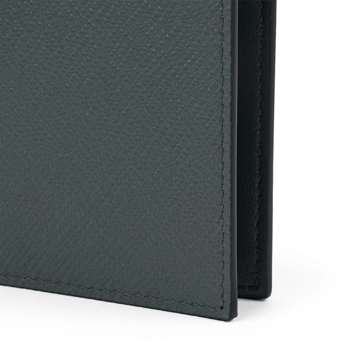 6 Card Slot Folded Card Holder in Panama in Slate Green | Smythson