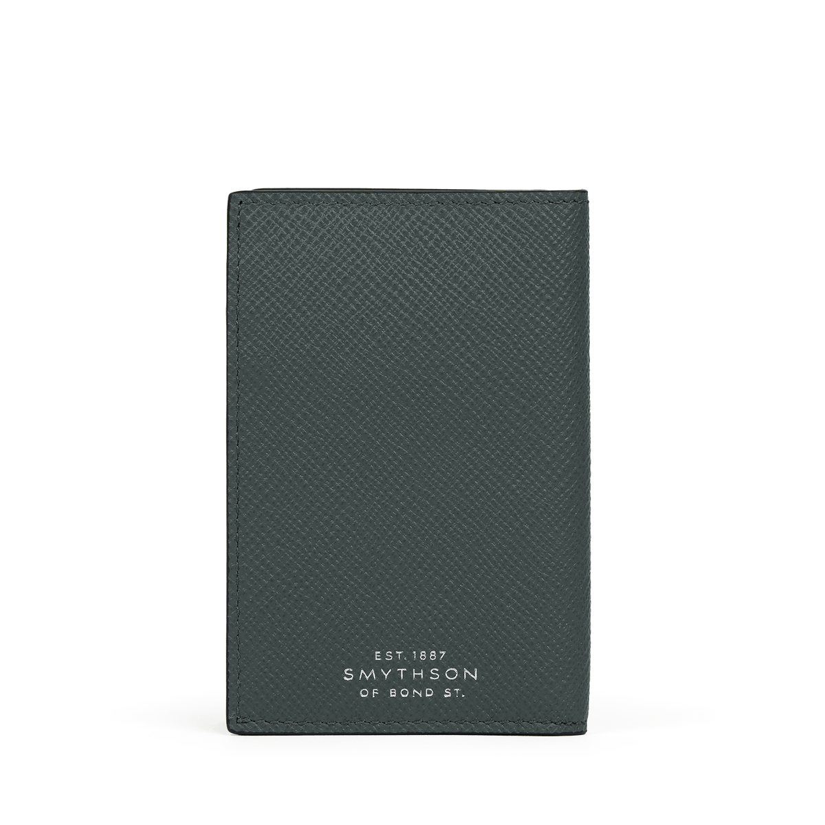 6 Card Slot Folded Card Holder in Panama in Slate Green | Smythson
