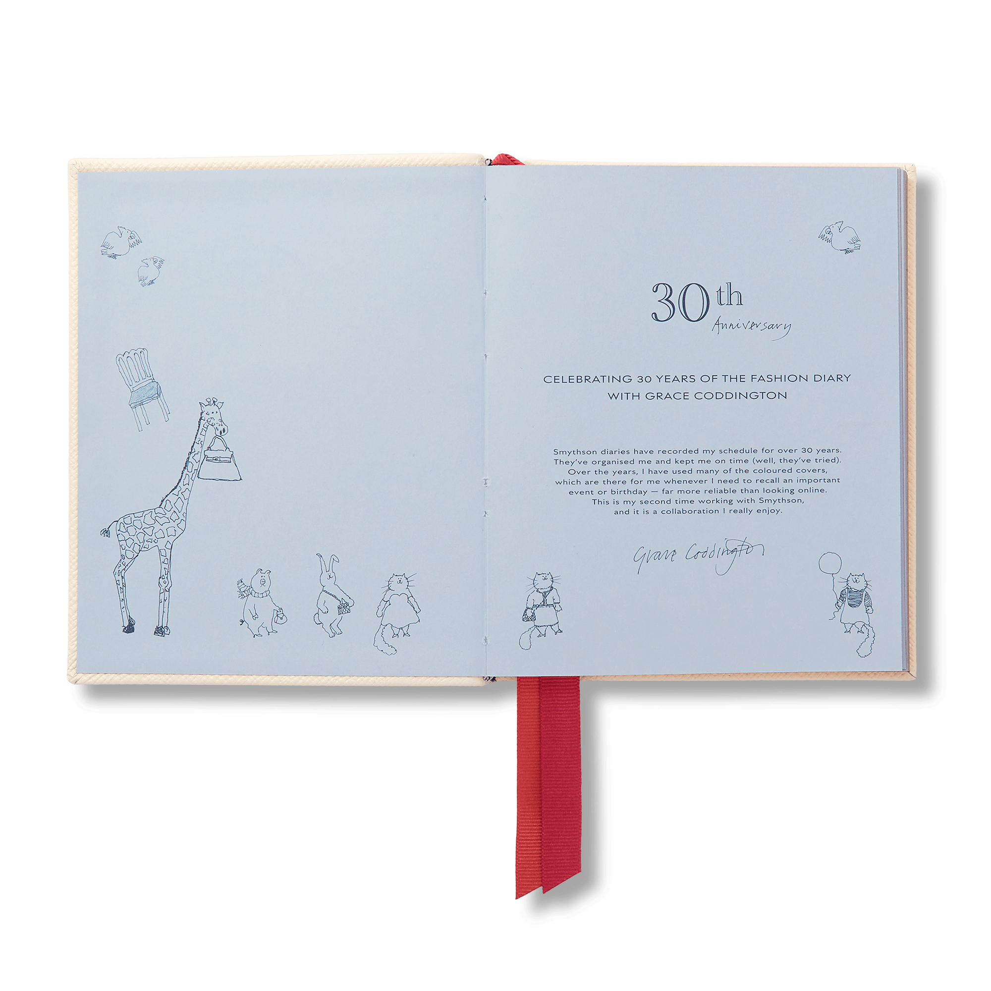 Smythson x Grace Coddington 2027 Premier Daily Fashion Diary in Panama - White