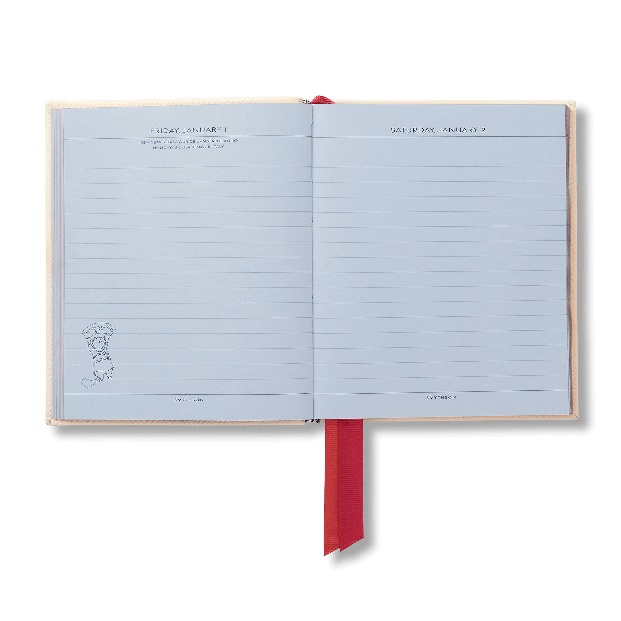 Smythson x Grace Coddington 2027 Premier Daily Fashion Diary in Panama - White