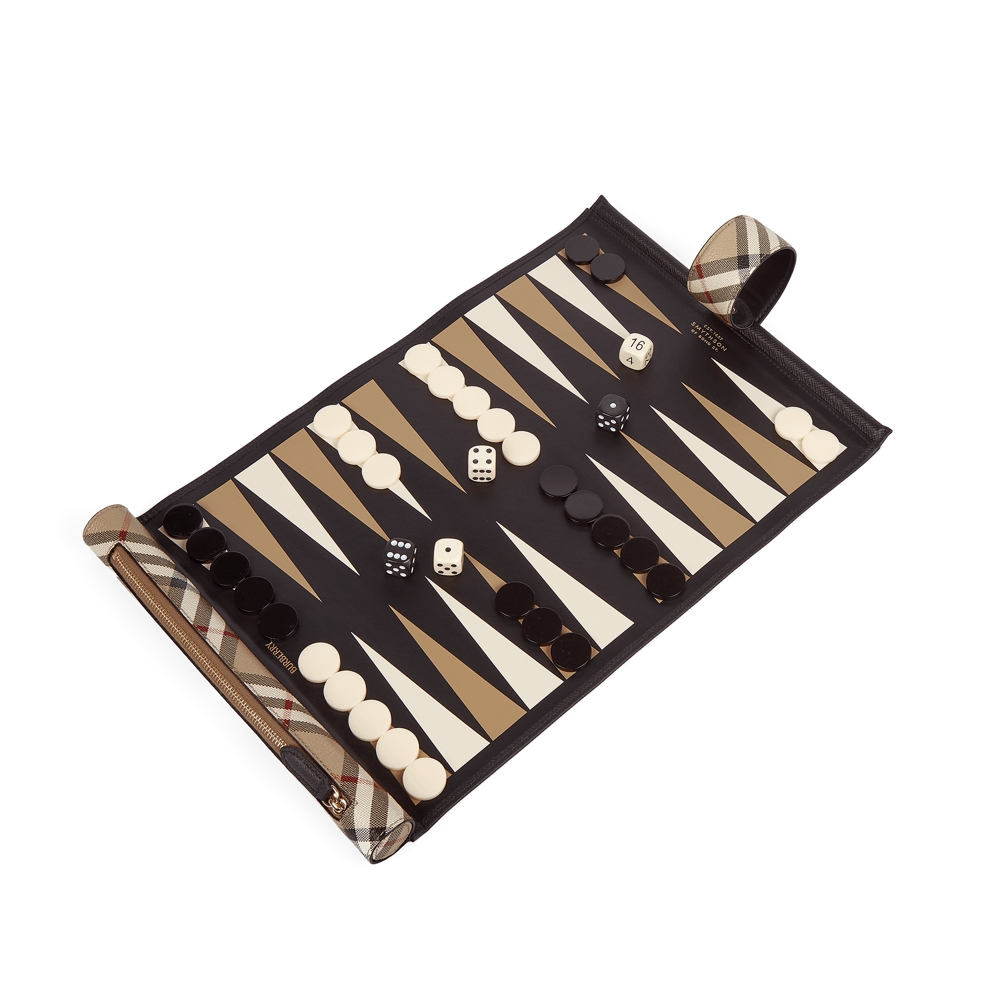 Burberry x Smythson-Backgammonrolle aus Panama
