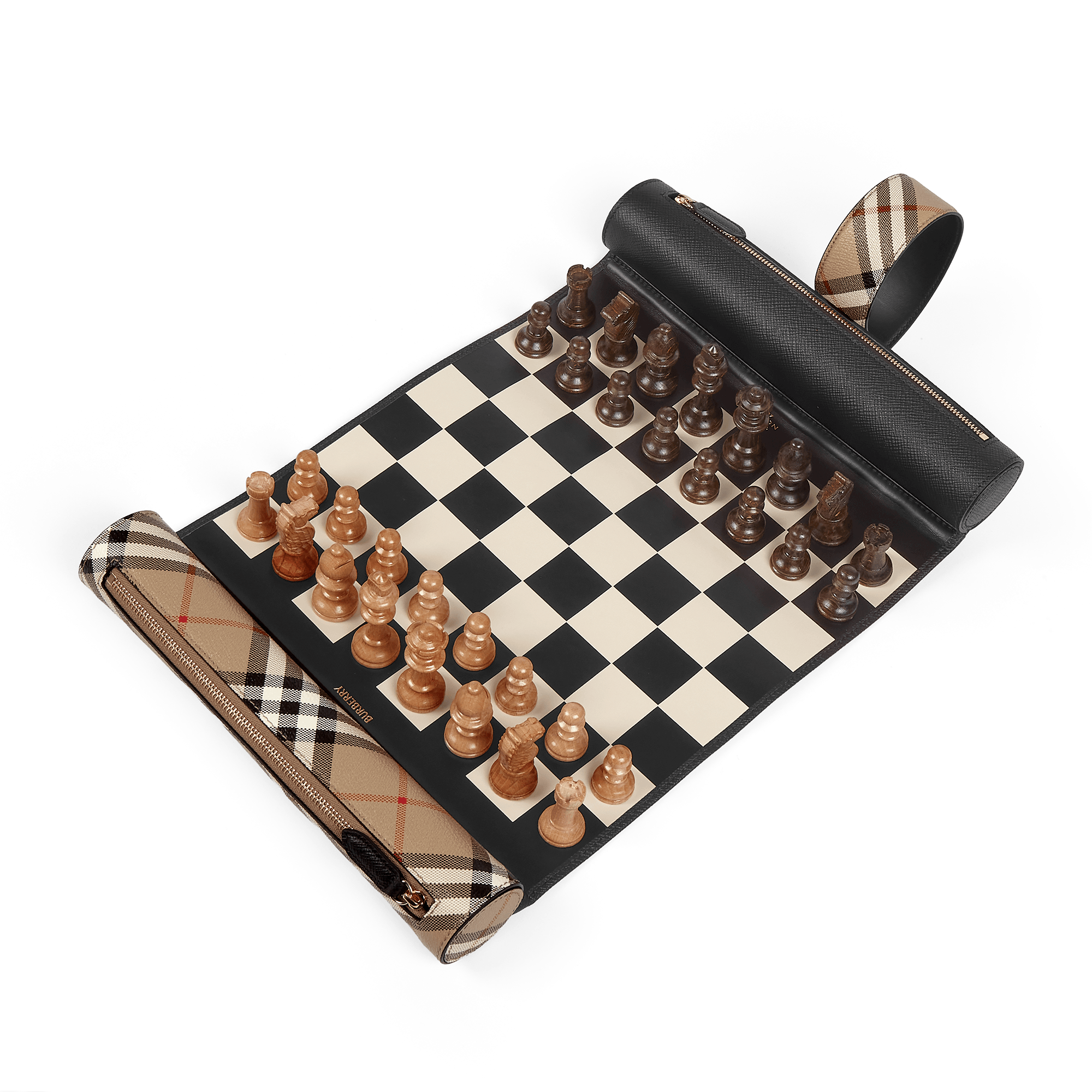 Burberry x Smythson Schachrollmappe aus Panama - Black