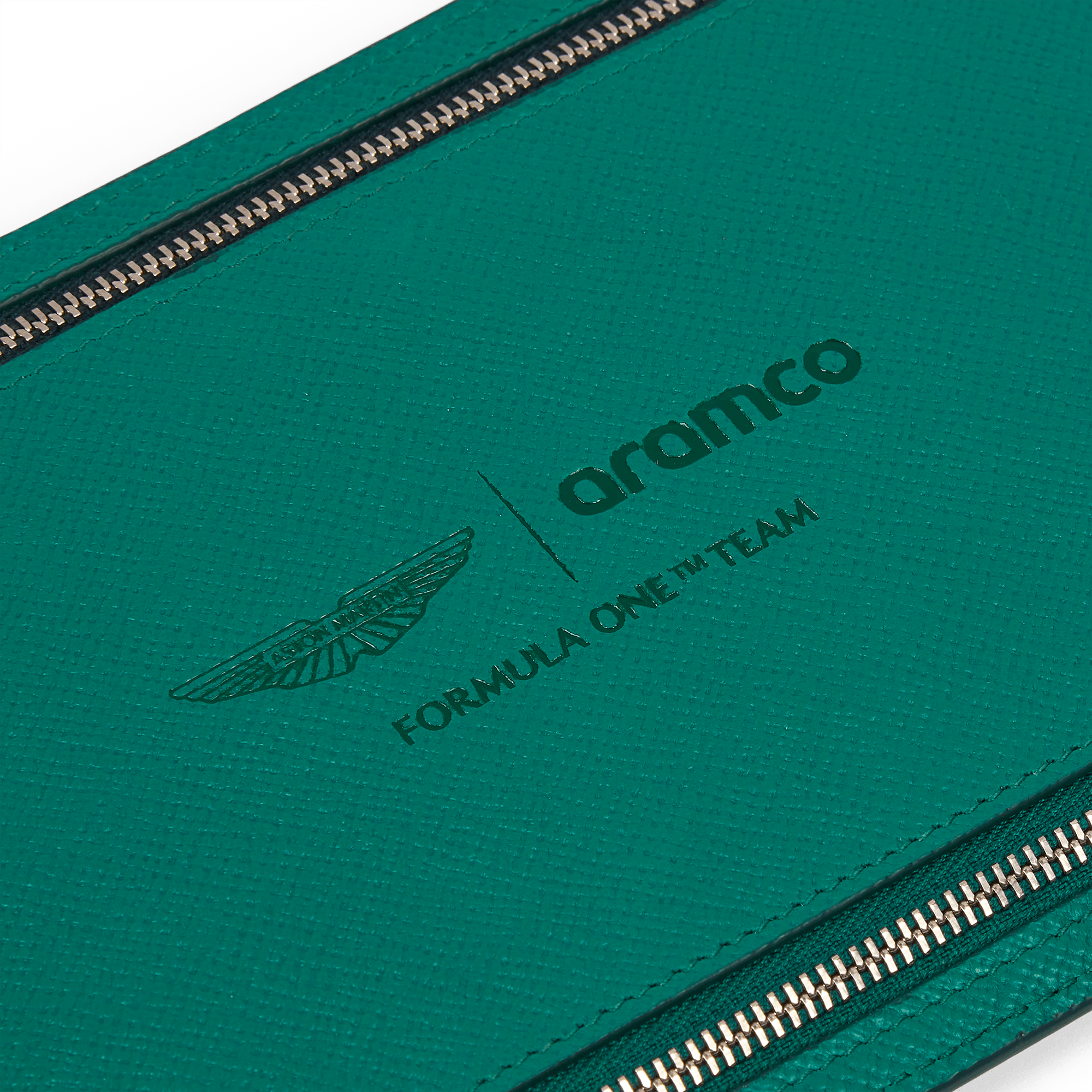 Smythson x Aston Martin Aramco F1® Team Multi-Zip Case - Podium Green