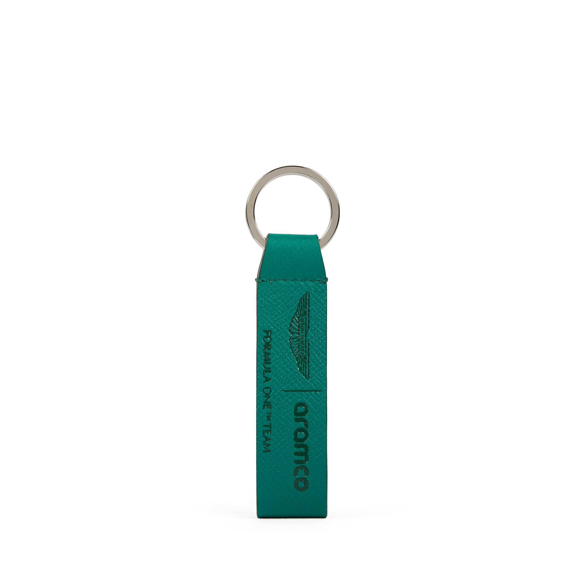 Smythson x Aston Martin Aramco F1® Team Keyring with Leather Strap