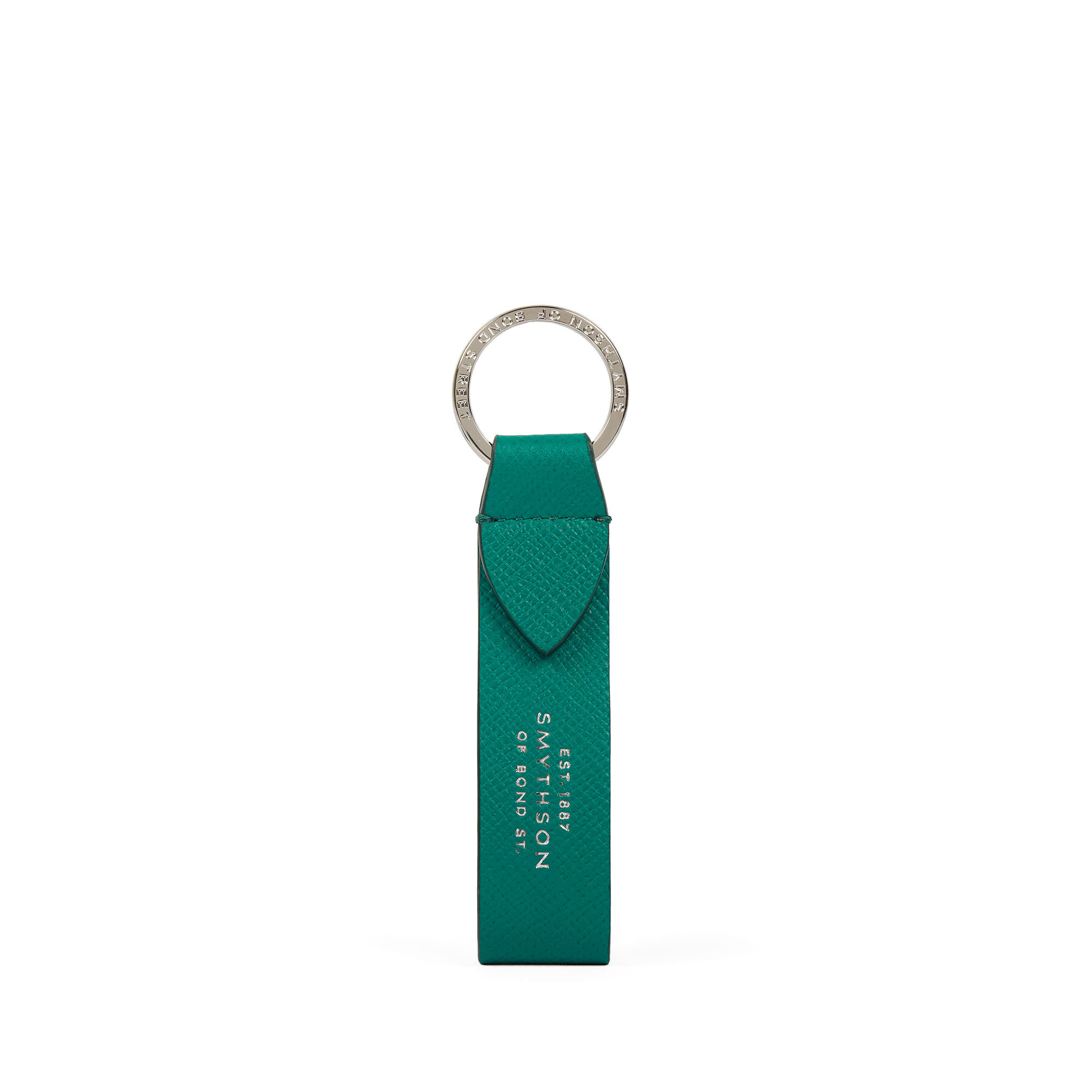 Smythson x Aston Martin Aramco F1® Team Keyring with Leather Strap - Podium Green