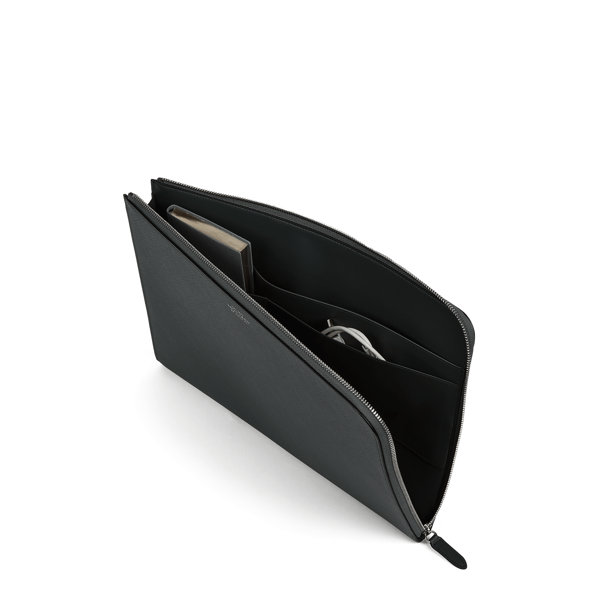 Smythson x Aston Martin Aramco F1® Team  Small Laptop Case - Dark Shadow