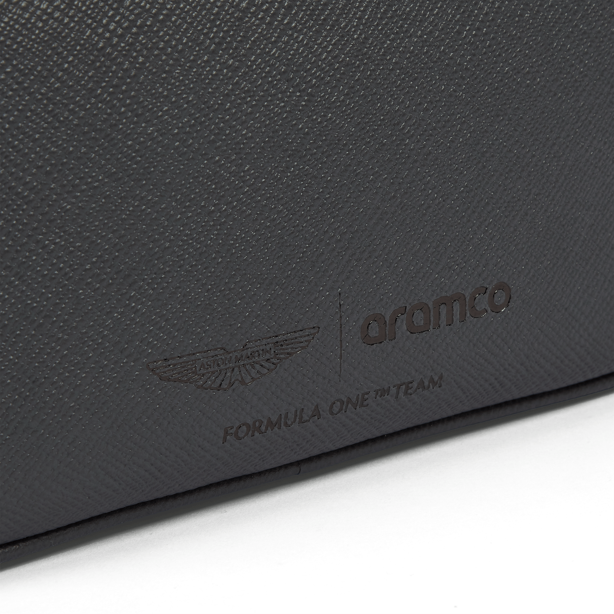 Smythson x Aston Martin Aramco F1® Team Washbag with Double Zip - Dark Shadow