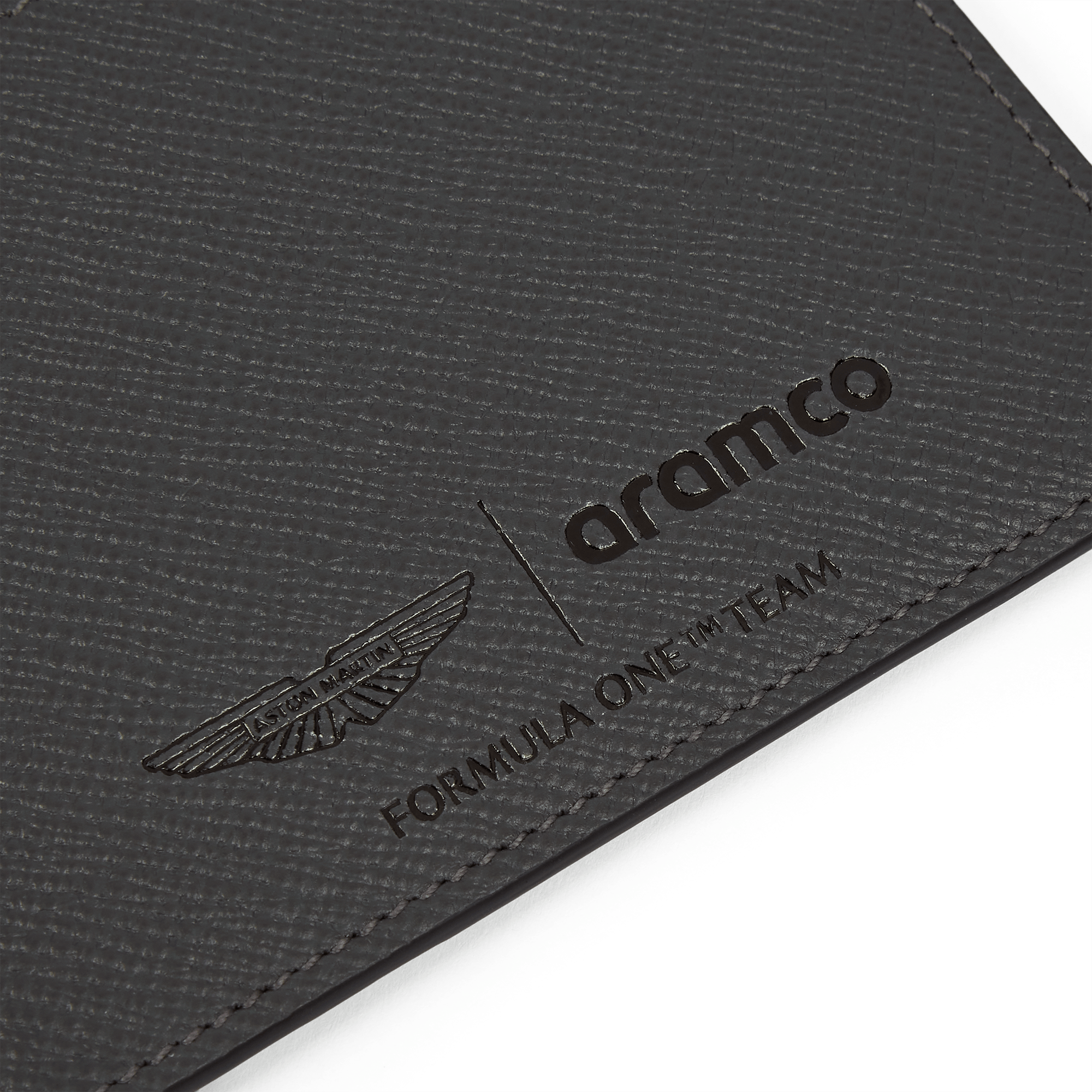 Smythson x Aston Martin Aramco F1® Team Large Flat Card Holder - Dark Shadow