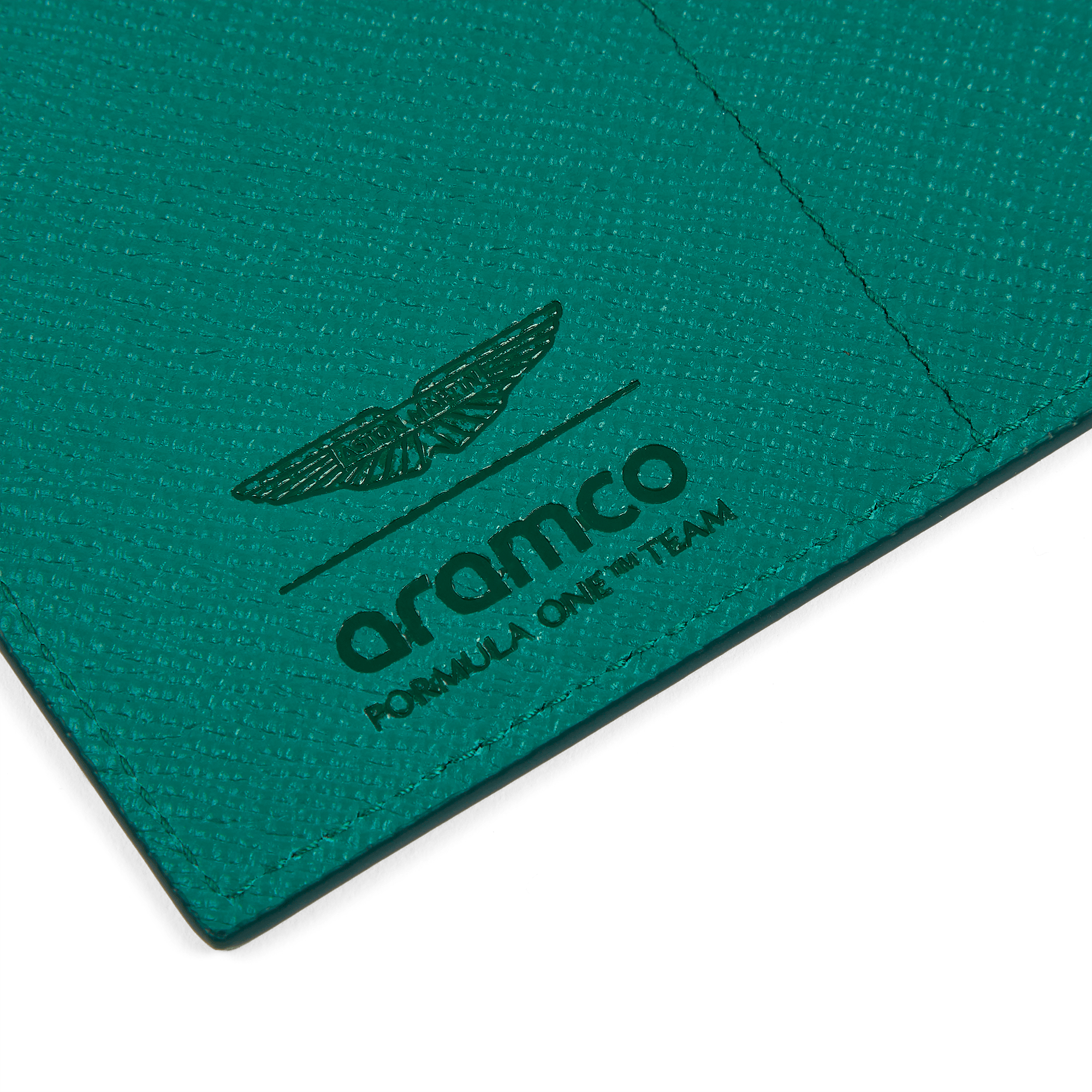 Smythson x Aston Martin Aramco F1 ® Team Passport Sleeve - Podium Green