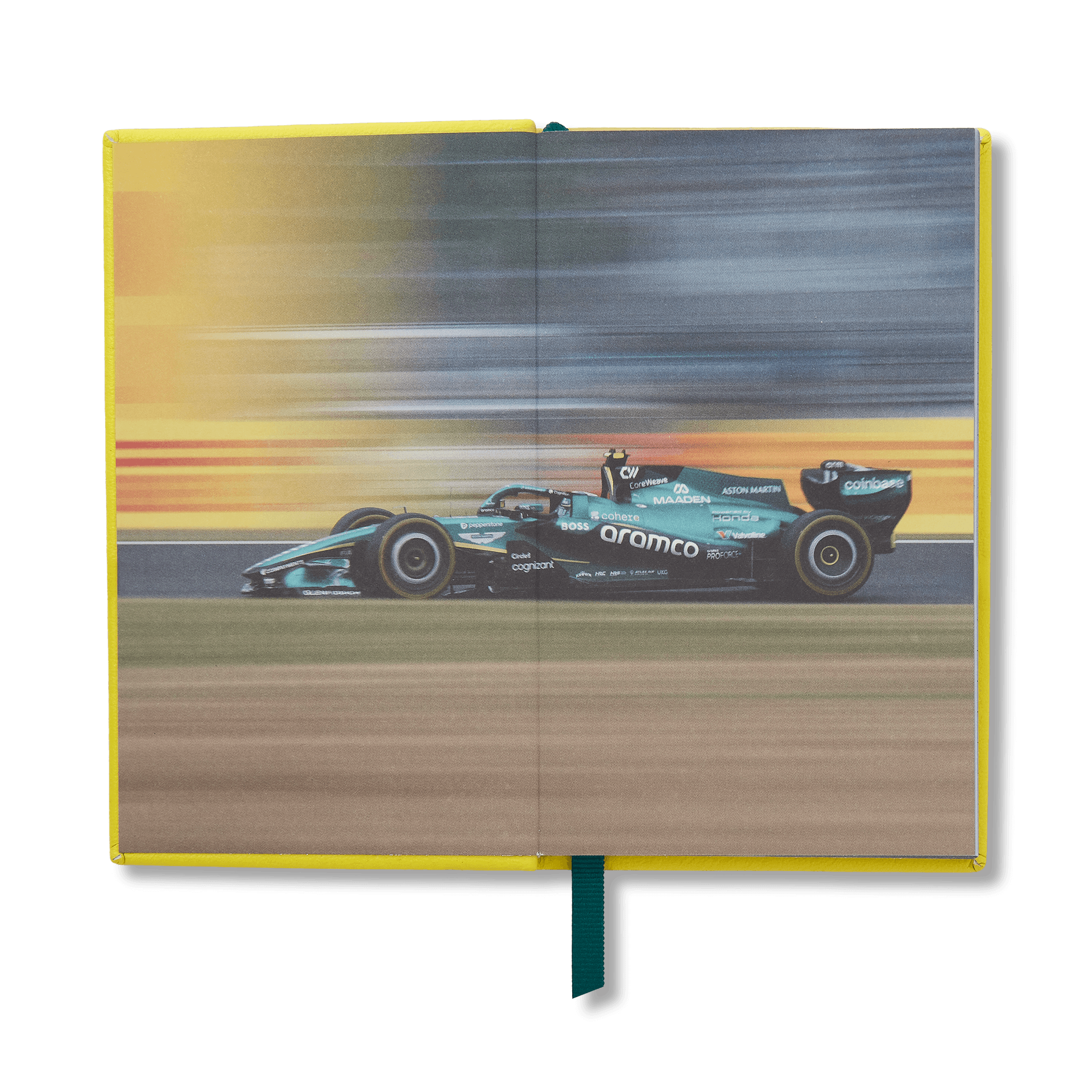 Smythson x Aston Martin Aramco F1® Team Panama Notebook - Lime Essence