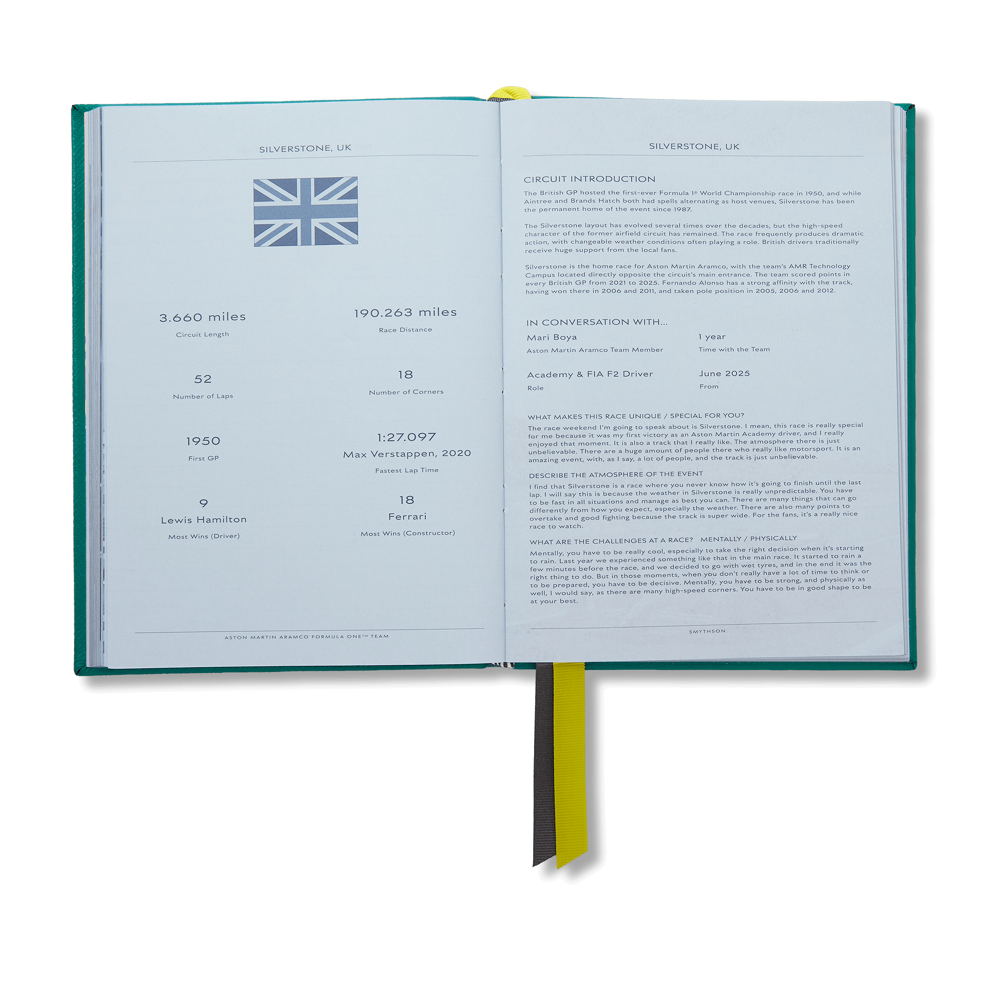 Smythson x Aston Martin Aramco F1® Team Soho Circuit Journal - Podium Green