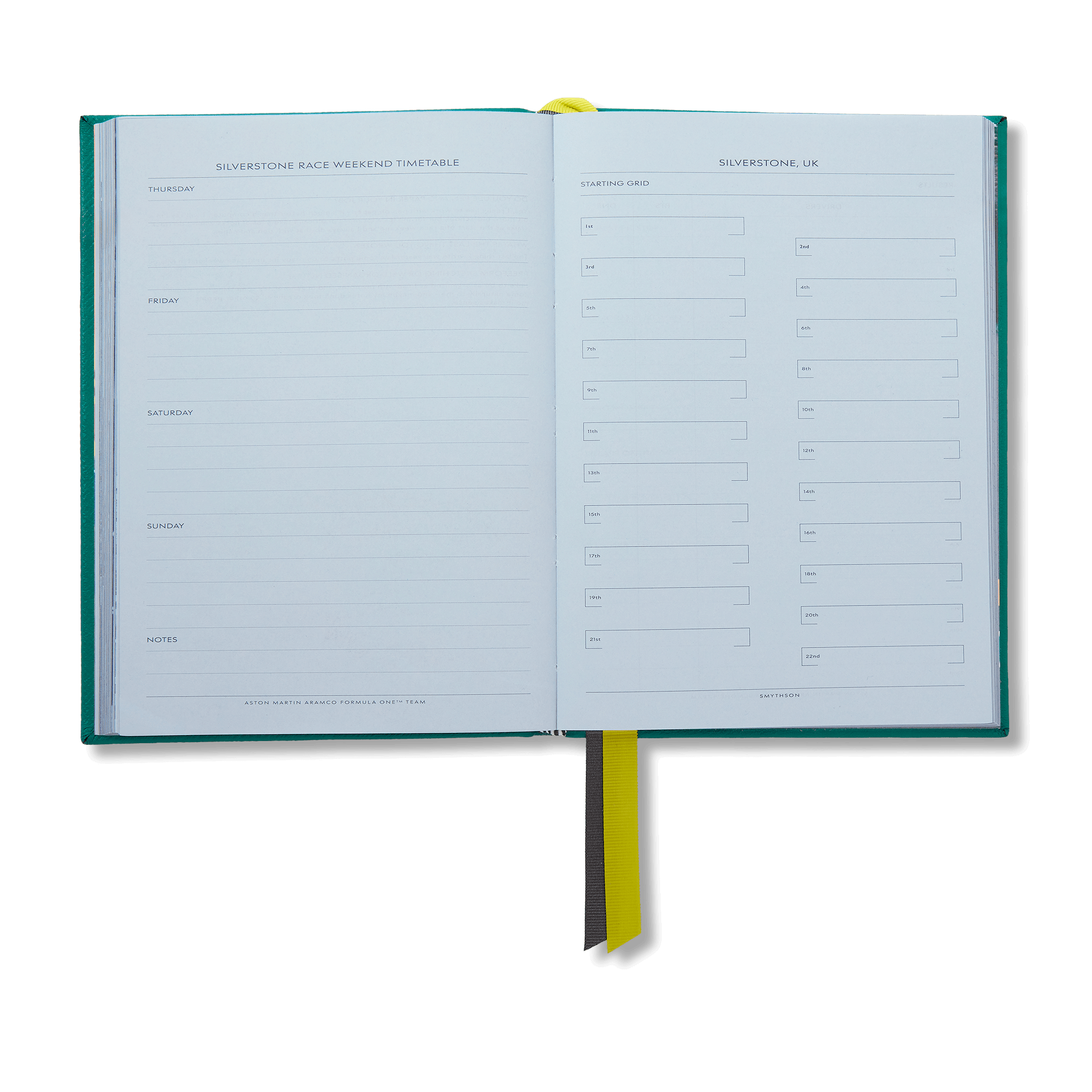 Smythson x Aston Martin Aramco F1® Team Soho Circuit Journal - Podium Green