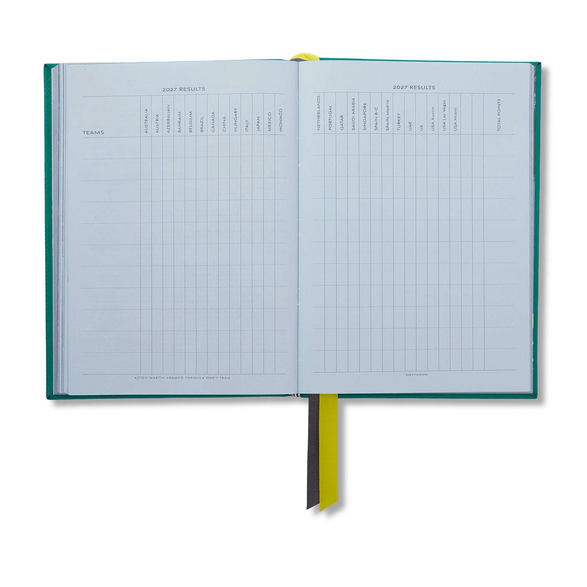 Smythson x Aston Martin Aramco F1® Team Soho Circuit Journal - Podium Green