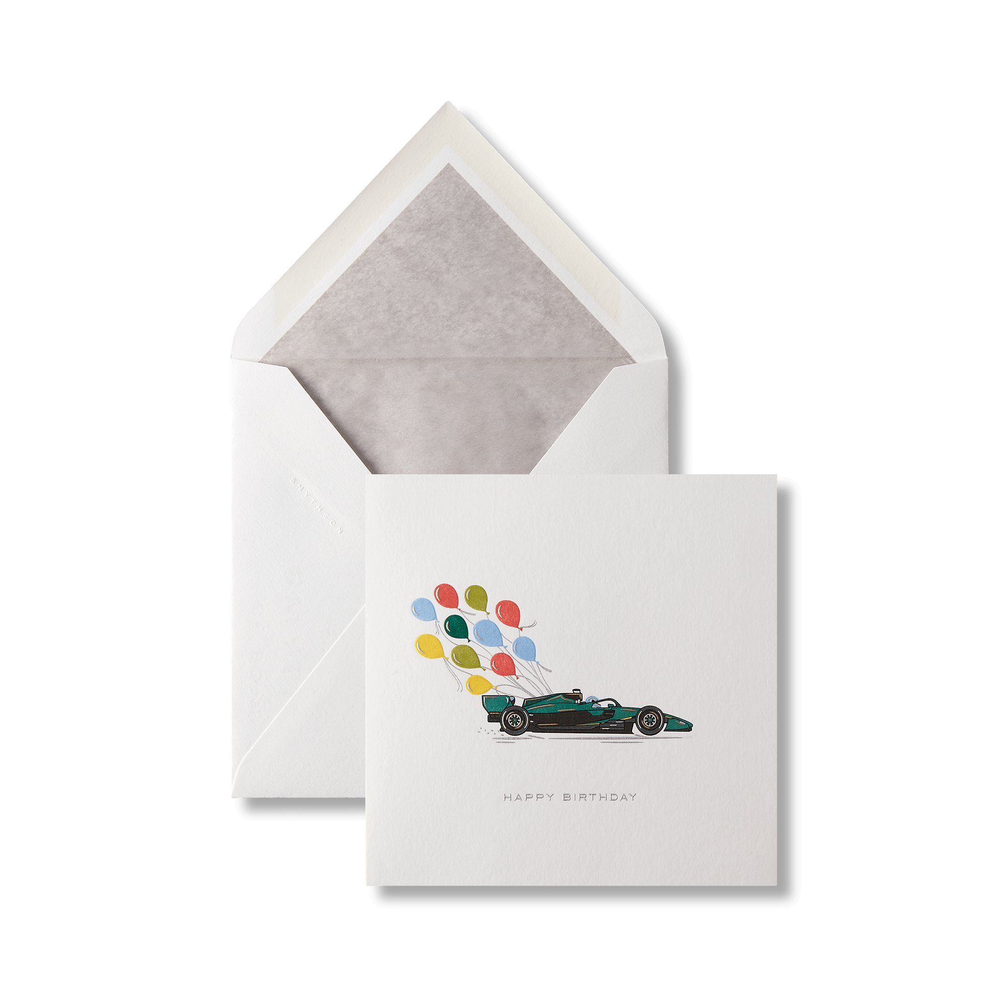 Smythson x Aston Martin Aramco F1® Team  Car Birthday Card - White Wove