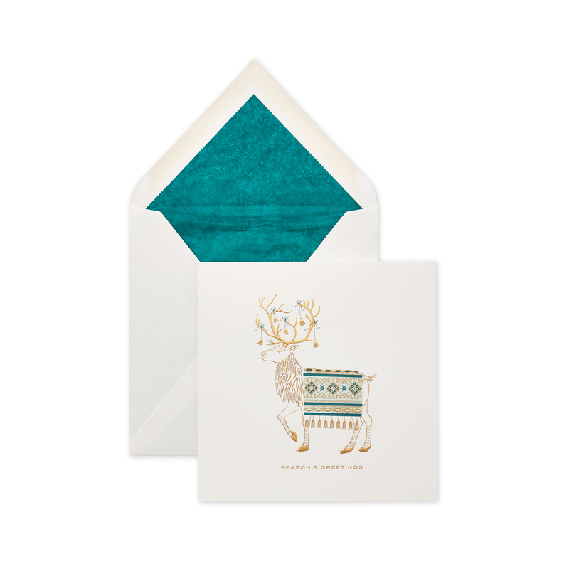 Nordic Stag with Bells Christmas Card Set