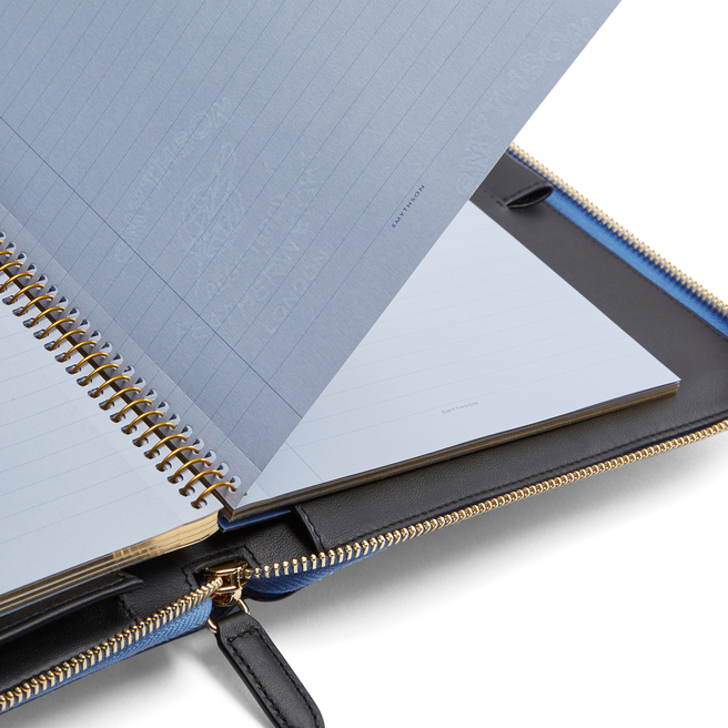 Blue Panama Leather Notebook by Smythson