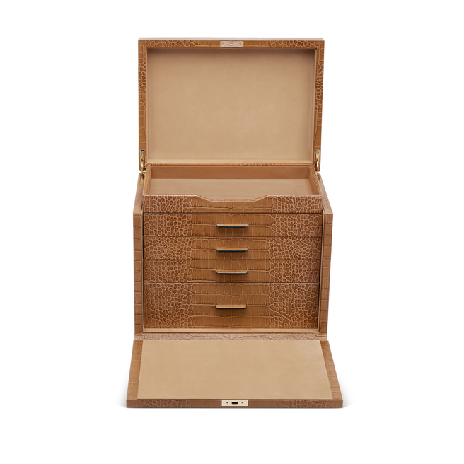 Mara デラックスジュエリーボックス In Mushroom Smythson