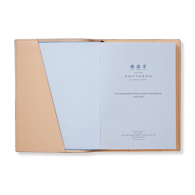 Evergreen Refillable Notebook in Ludlow in dark khaki