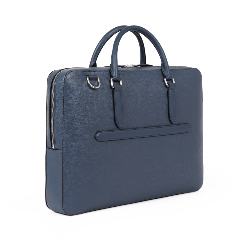 SMYTHSON ブリーフケース LUDLOW SLIM BRIEFCASE ZIP FRONT Slim Briefcase with Zip Front in Ludlow in admiral blue