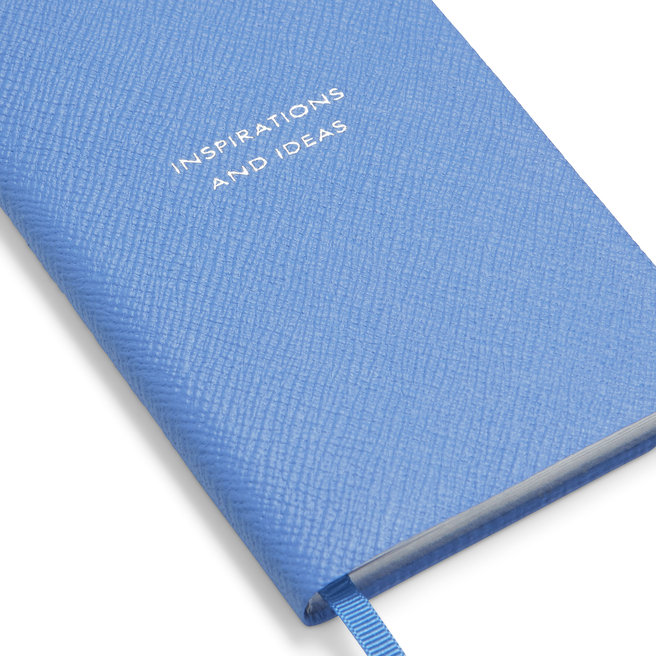 Smythson Panama Inspirations & Ideas Leather Notebook in Nile Blue