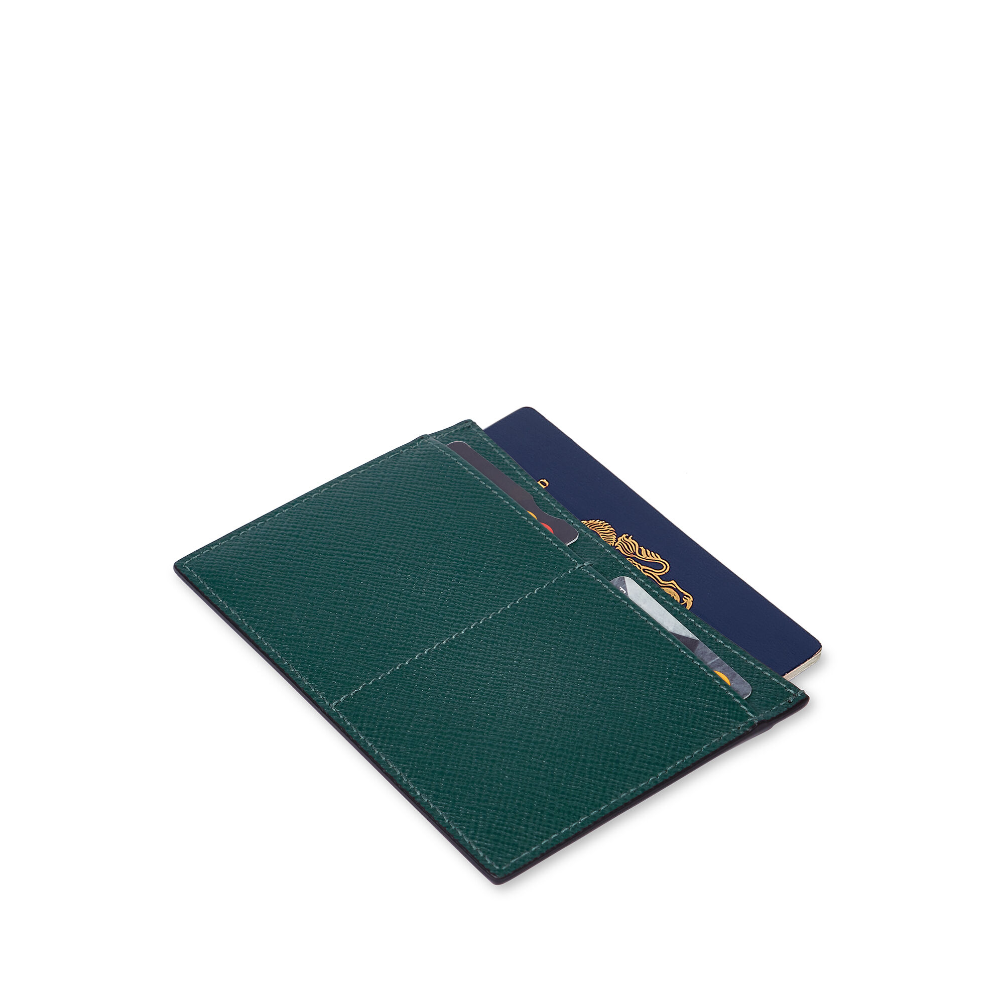Panamaレザーパスポートカバー in forest | Smythson