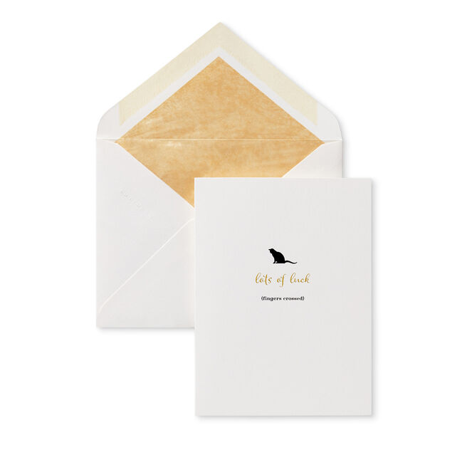 Good Luck Cat Card White