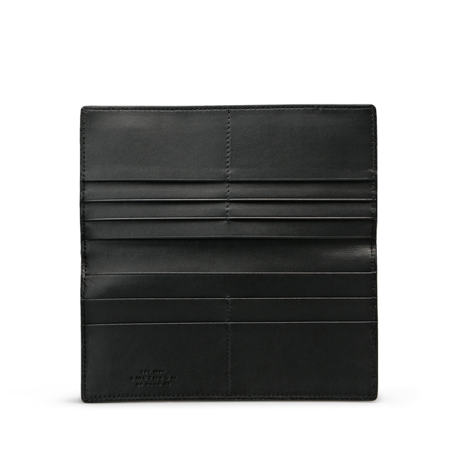 Large Double Zip Purse in Smooth Leather