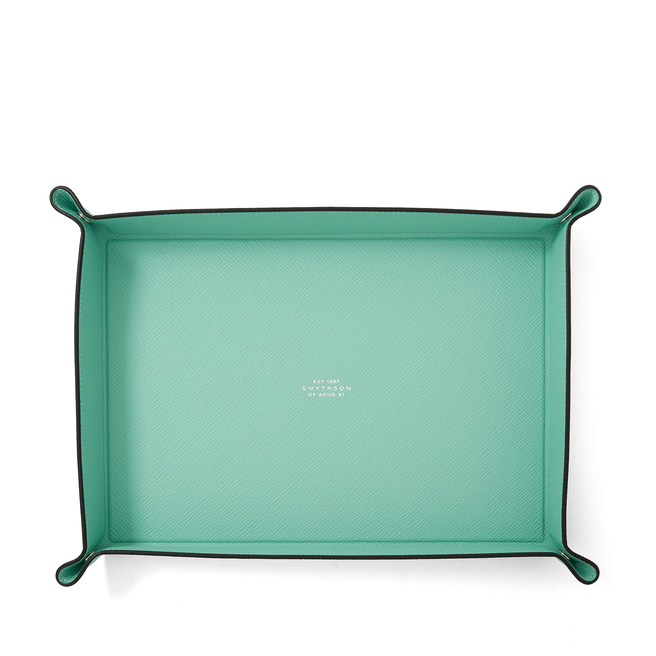 Large Rectangular Trinket Tray in Panama in eucalyptus Smythson