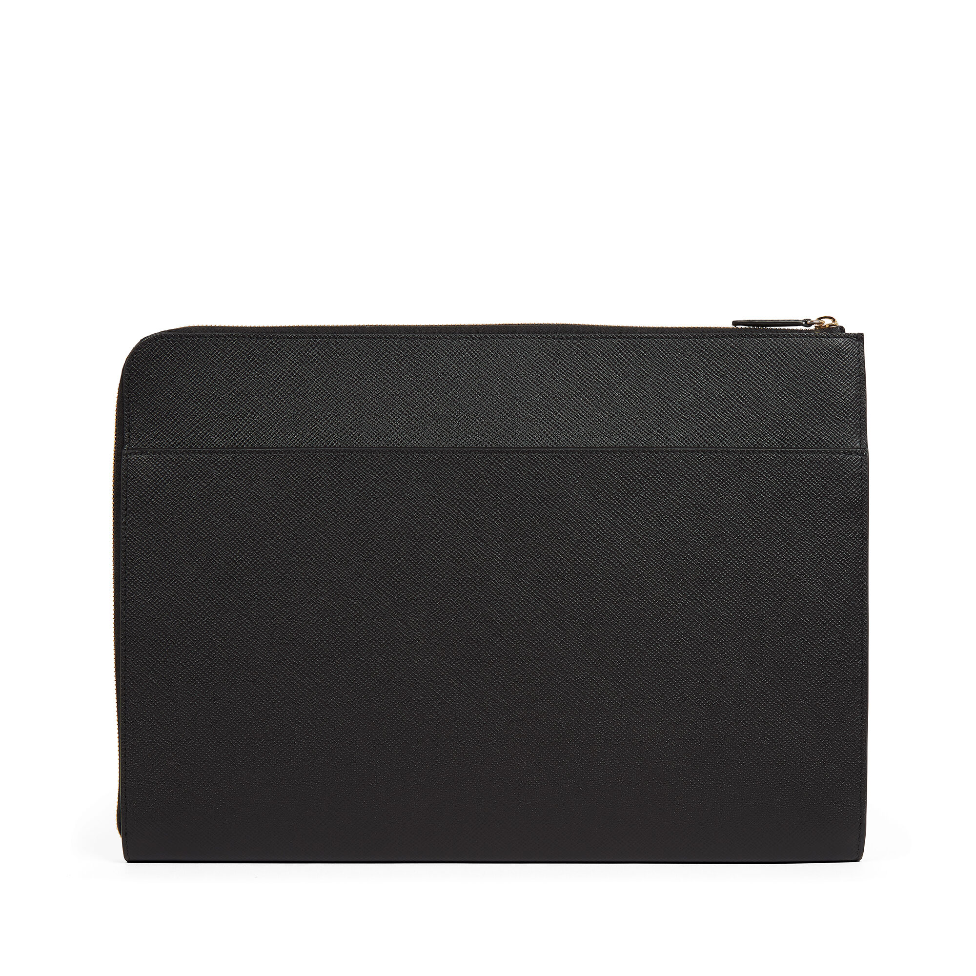 Large Laptop Case in Panama in black Smythson