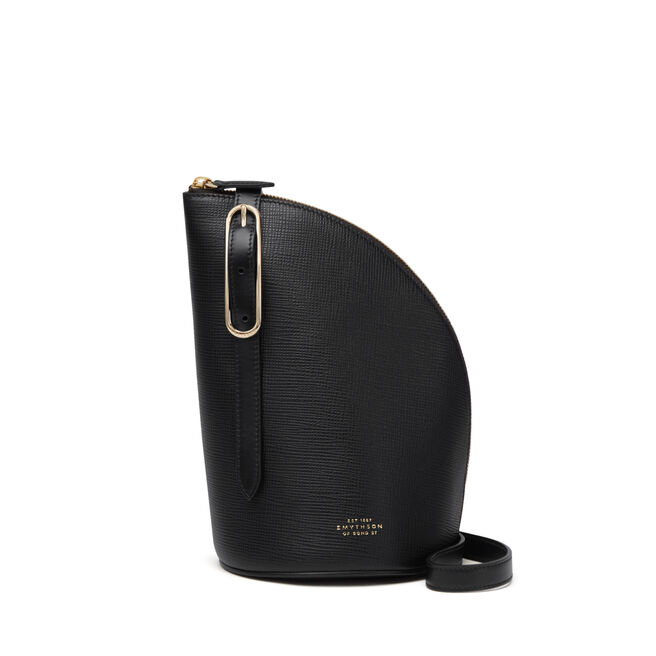 1/4 Moon Crossbody Bag in Crossgrain Leather